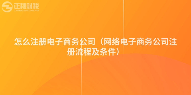 怎么注册电子商务公司（网络电子商务公司注册流程及条件）