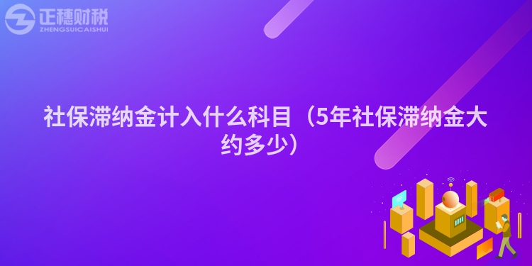 社保滞纳金计入什么科目（5年社保滞纳金大约多少）