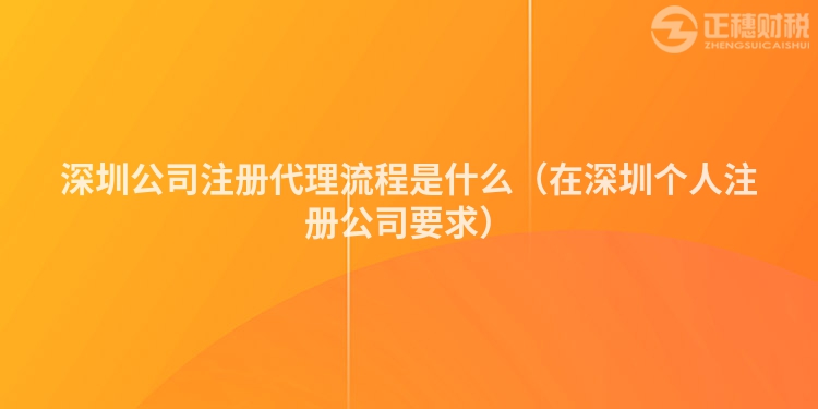 深圳公司注册代理流程是什么（在深圳个人注册公司要求）