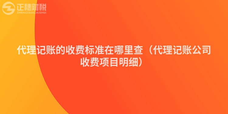 代理记账的收费标准在哪里查（代理记账公司收费项目明细）